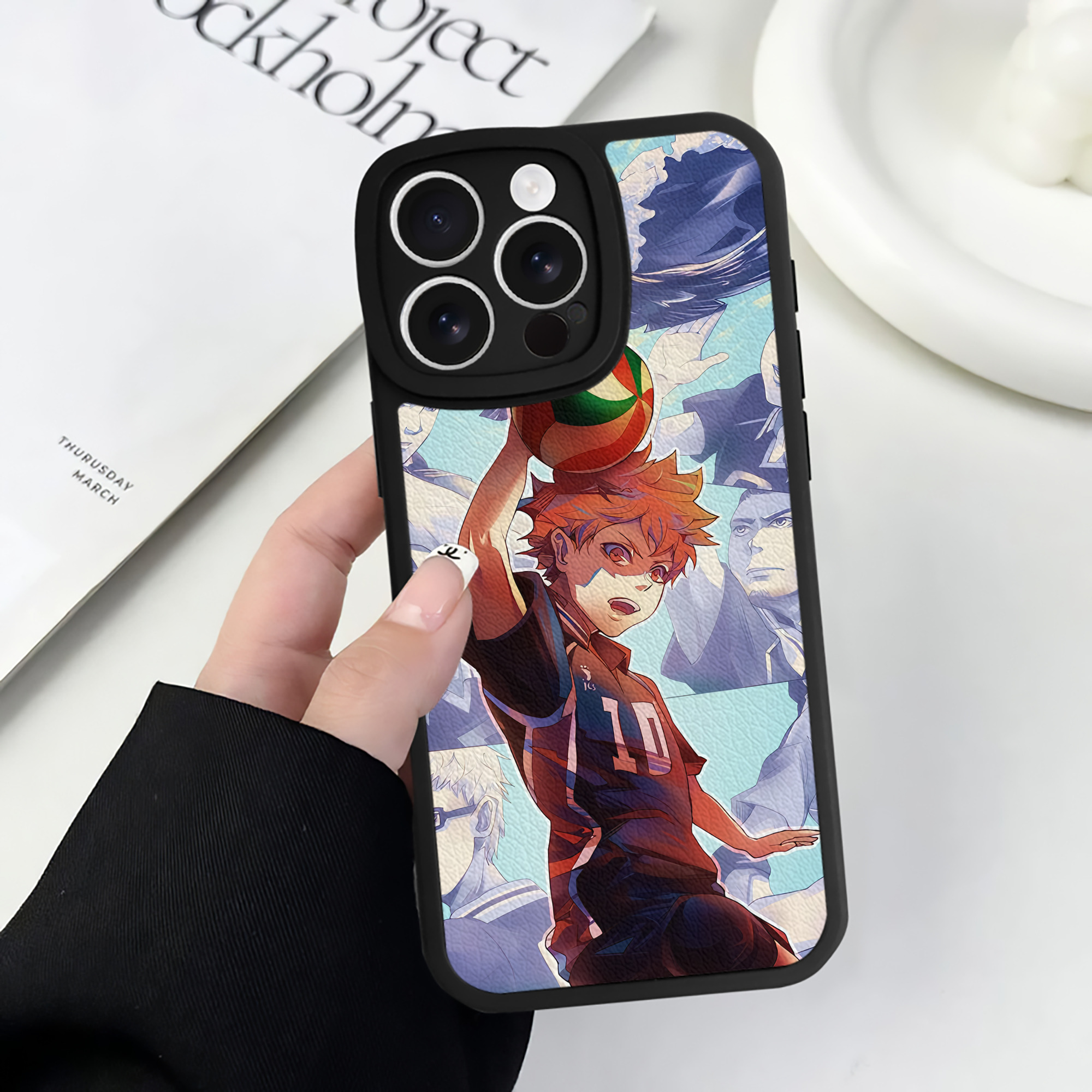 （画像用） ハイキュー!! Haikyu!! 【iPhone 16シリーズ対応】シリコンスマホケース（レザー調） 材質：シリコン